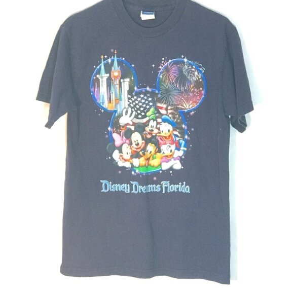 Disney Dreams Florida Walt Disney Short Sleeve Blue Tee T Shirt - Picture 1 of 7